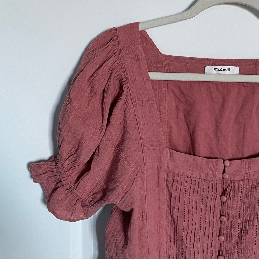 Madewell Mauve Pink Puff-Sleeve Mini Dress - Picture 4 of 16